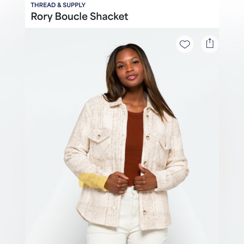 Thread & Supply Women's Cream Boucle Utility Jacket